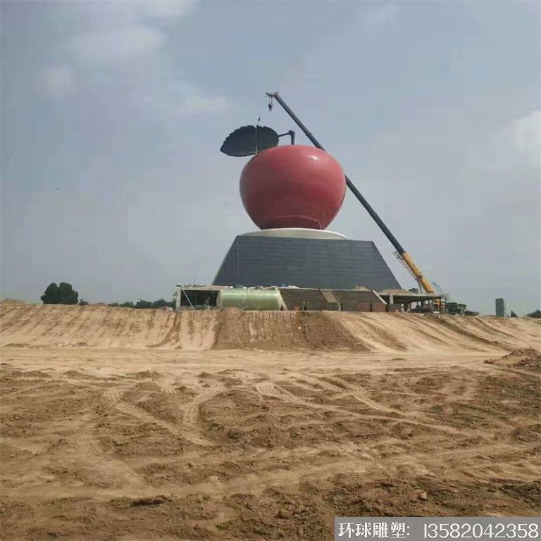 不锈钢苹果雕塑,大型苹果雕塑,苹果产地雕塑