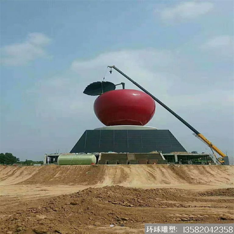 不锈钢苹果雕塑,大型苹果雕塑,苹果产地雕塑1